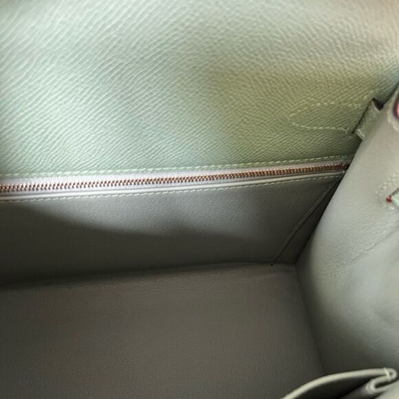 Hermes Kelly 28 Vert Criquet Epsom Sellier Green stamp Z - Picture 15 of 16